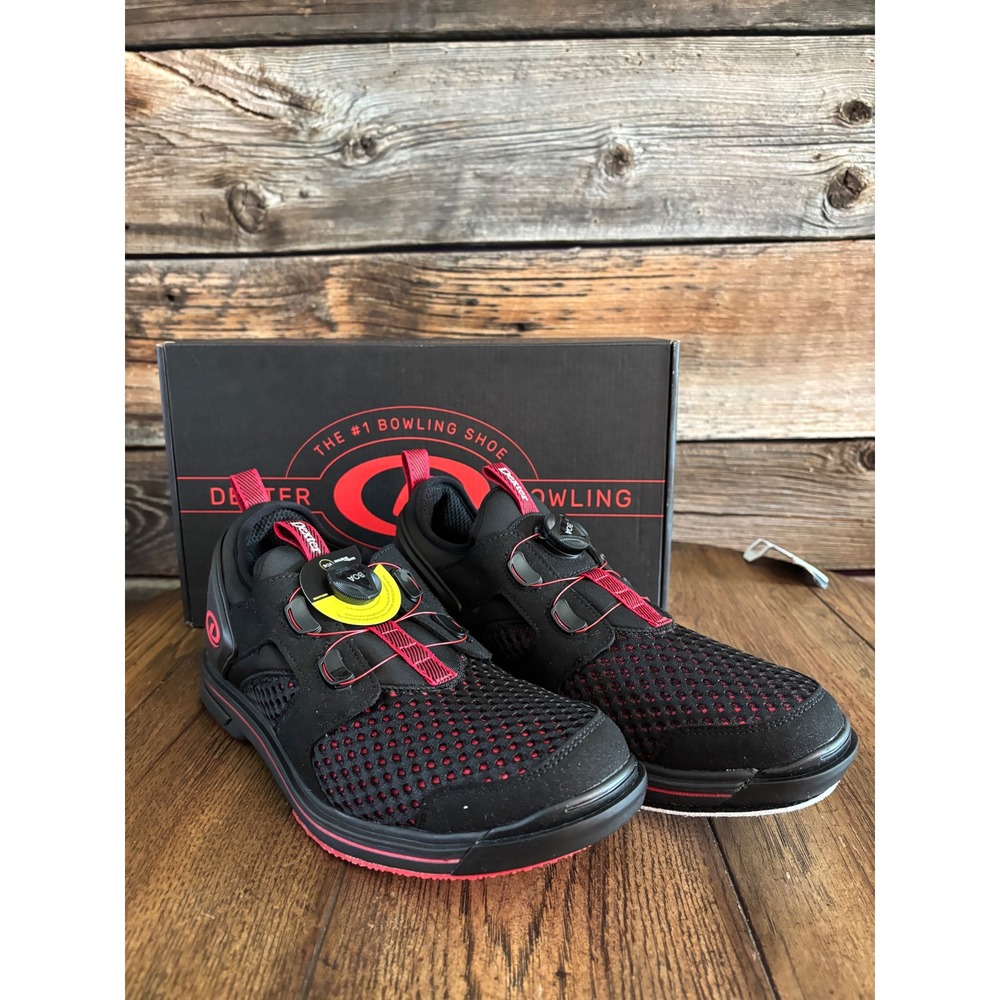 Dexter Pro BOA Mens Bowling Shoes Black Red DM0000992 Right Hand Size 9.5 M